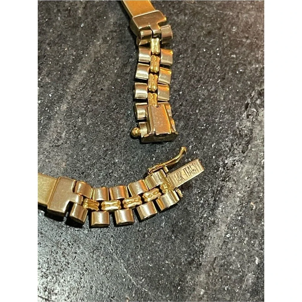 Vintage MCM 23g Solid 14K Italian Gold Artisan Jubilee Link Watch Bracelet Italy